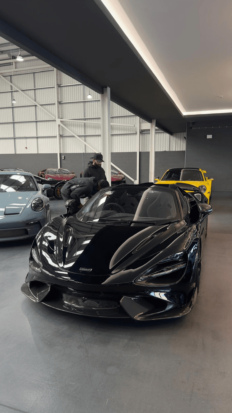 McLaren 765LT Spyder in a showroom